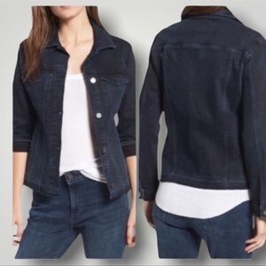 DL1961 Jane fitted denim trucker jacket in black